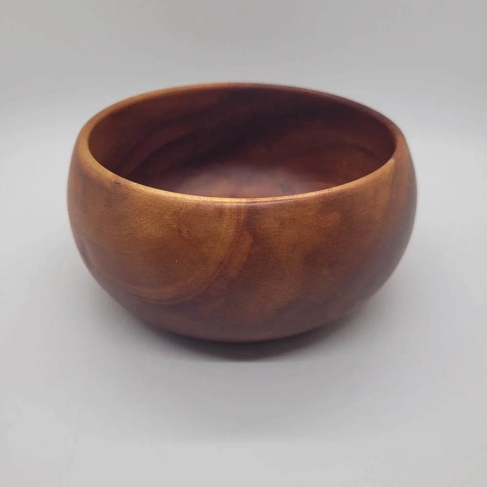 Vintage Kamani Wood Bowl Handcrafted‎ Philippines Tropical Hardwood Decor 6 Inch